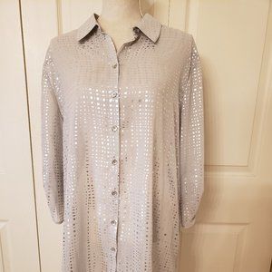 Chico's Sheer Tunic Style Blouse size 3.
